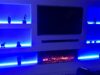 TV with strip lights at the back