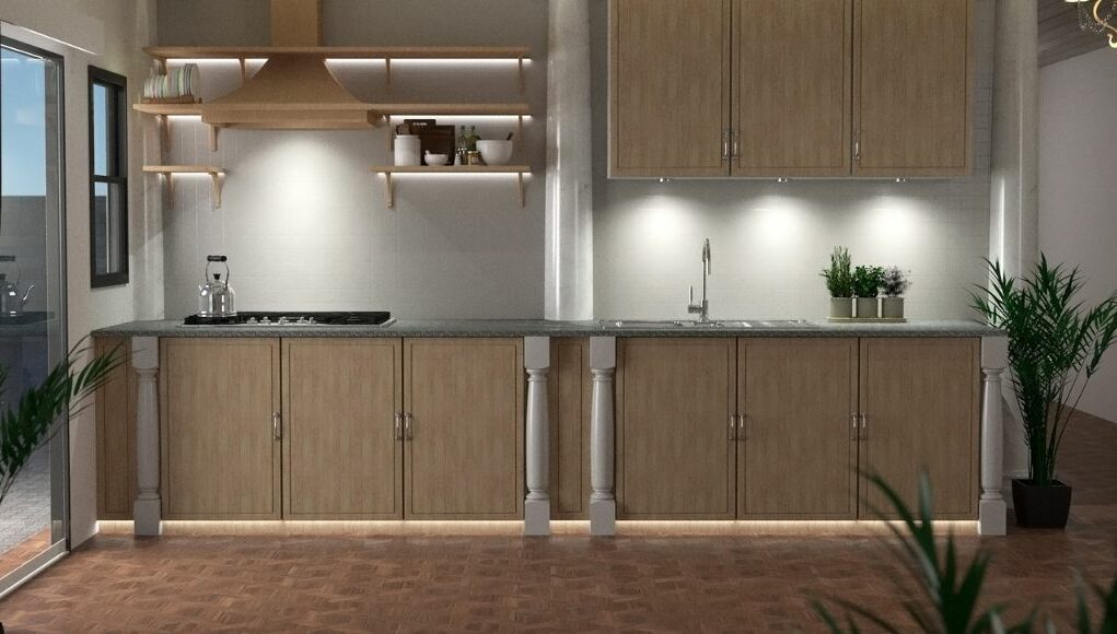 Kitchen with natural white LED under cabinet lights