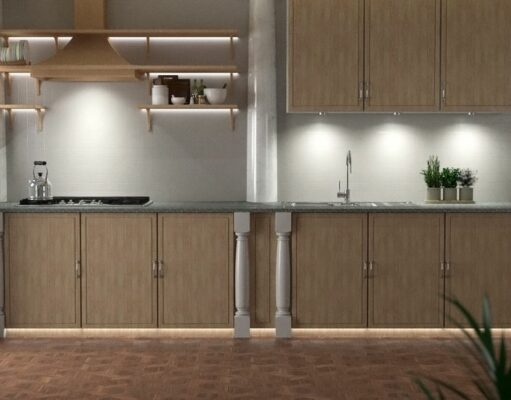 Kitchen with natural white LED under cabinet lights