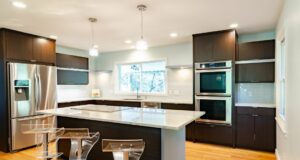 kitchen with wooden floors