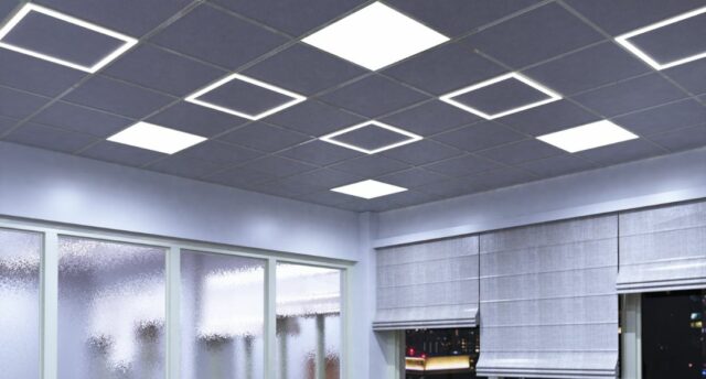 LED panels in a meeting room