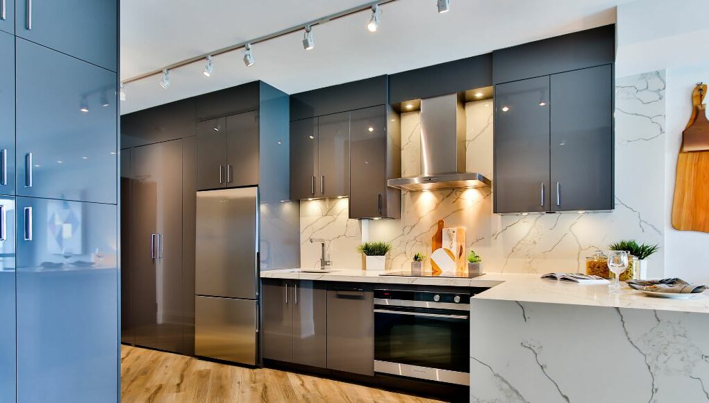 kitchen with various lighting sources