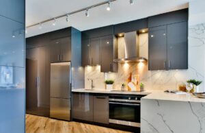 kitchen with various lighting sources