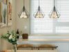 dining room with 3 pendant lights in the ceiling