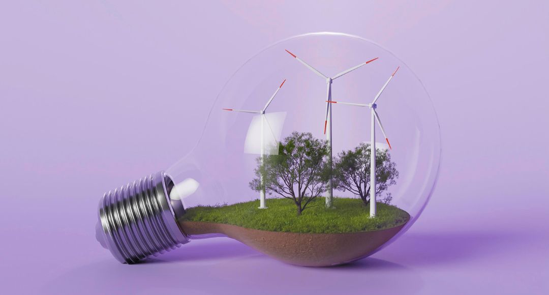 LED light bulb with wind turbines
