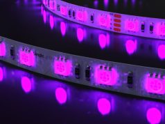 Purple LED strip light