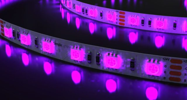 Purple LED strip light