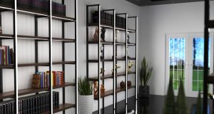 bookshelves with LED profile