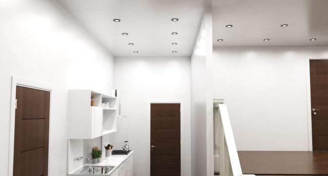 black LED downlights with white light