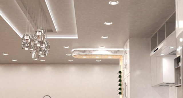 Kitchen with white cabinetry