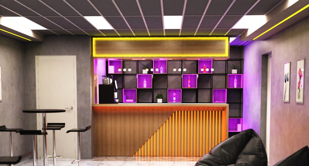 Lounge with RGB Strip Lights
