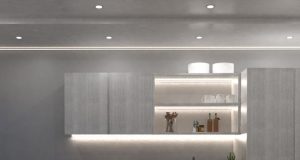 kitchen with white oak cabinets