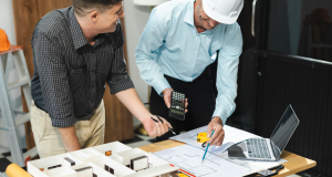 Two contractors planning.