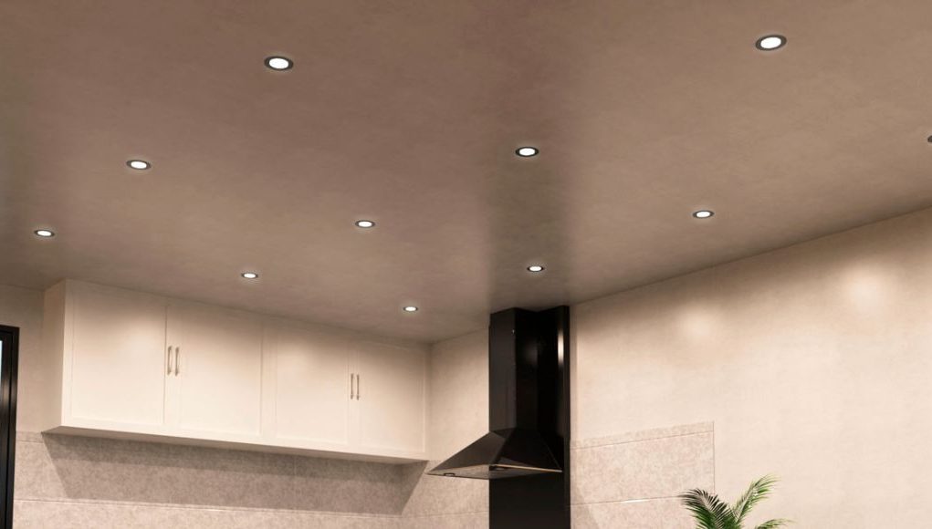 fire rated downlights in the kitchen ceiling