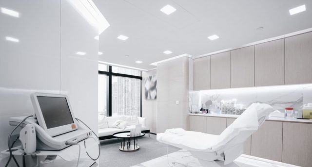 examination room with square downlights