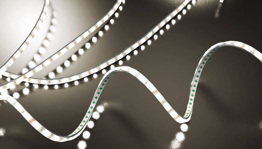 LED strip lights in twirls with lights