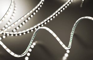 LED strip lights in twirls with lights