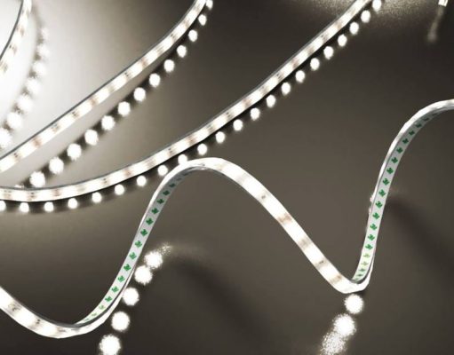 LED strip lights in twirls with lights