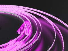 A roll of violet LED tape lights.