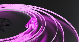 A roll of violet LED tape lights.