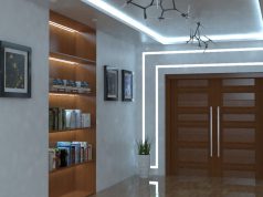 hallway illuminated by LED strip lights