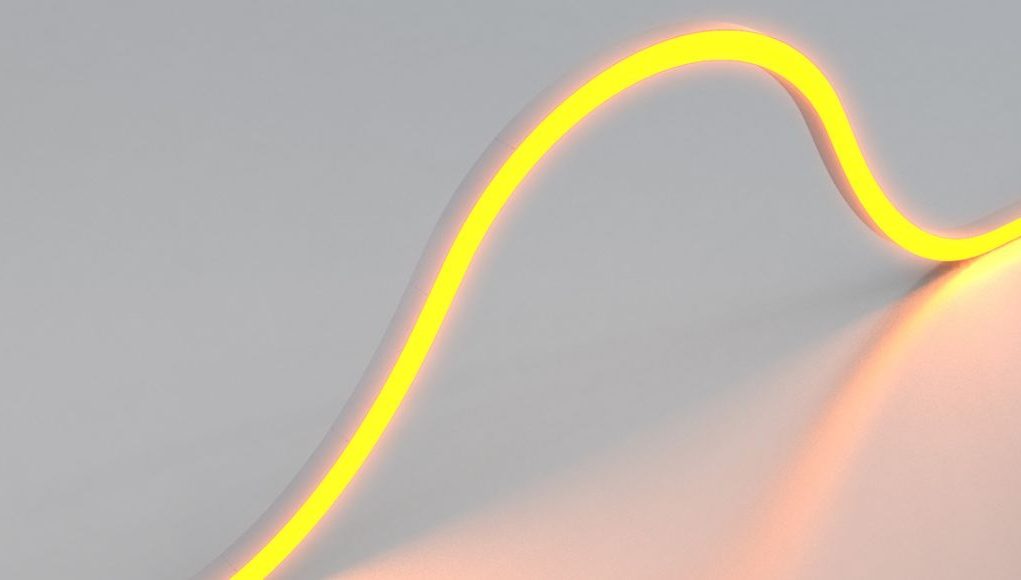 Bent and lighted LED neon strip light