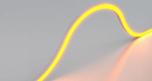 Bent and lighted LED neon strip light