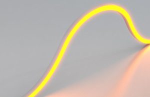 Bent and lighted LED neon strip light