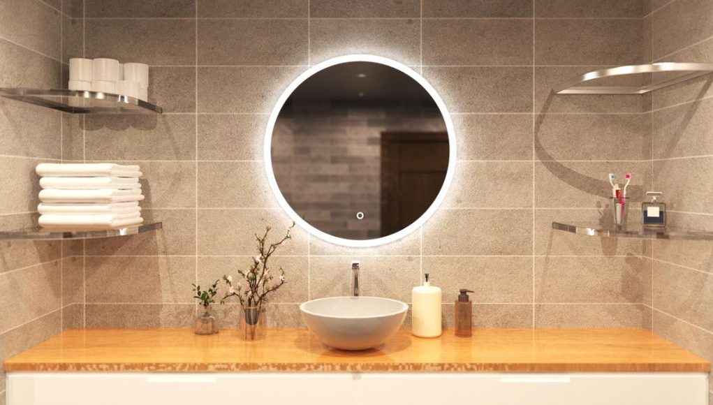 Lighted LED bathroom mirror