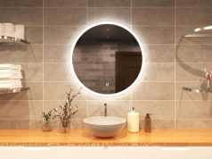 Lighted LED bathroom mirror