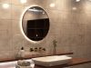 Lighted circular LED bathroom mirror