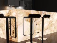 kitchen bar brightened by LED light sheets for retail