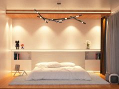 Bedroom with warm white light