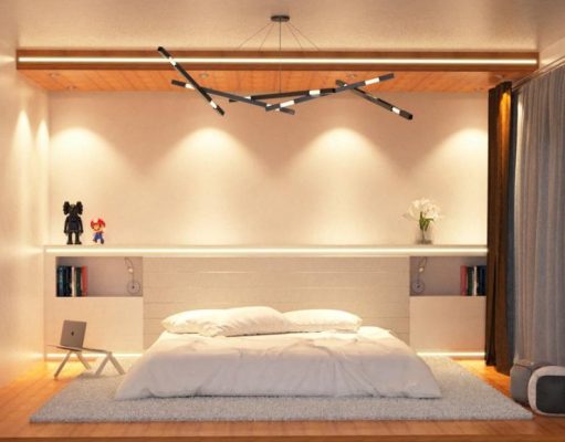 Bedroom with warm white light