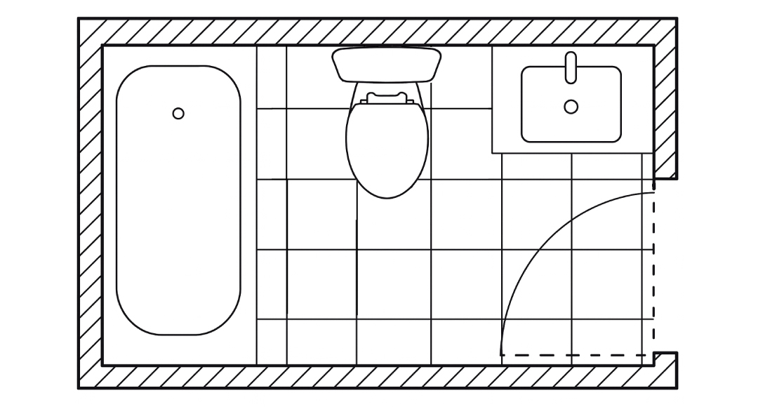 Bathroom downlights - Top View Diagram of an Average Bathroom
