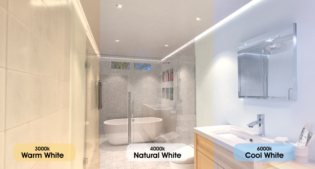 Bathroom downlights - colour temperature guide