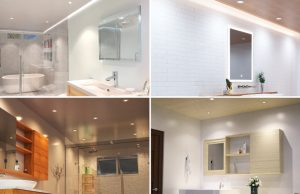 Bathroom downlights - collage of different lights in action