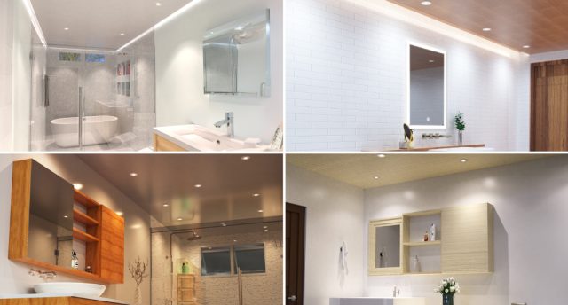 Bathroom downlights - collage of different lights in action