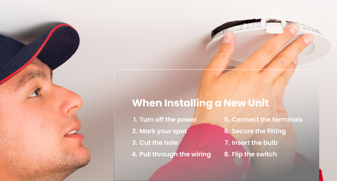 steps on how to install new GU10 downlights