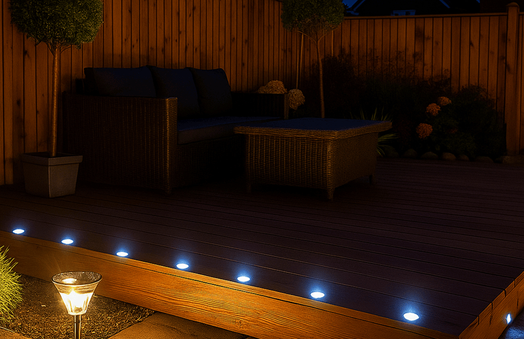 outdoor deck lights in action