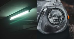 fluorescent and halogen car headlight hero image