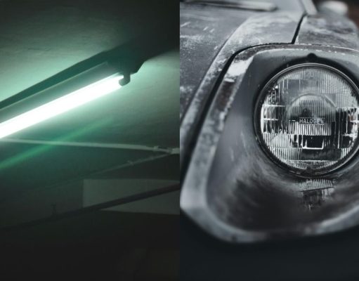 fluorescent and halogen car headlight hero image