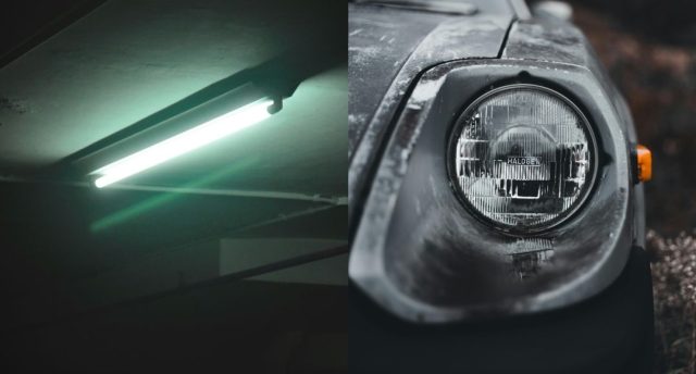 fluorescent and halogen car headlight hero image
