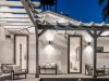 Bright outdoor lights under the night sky