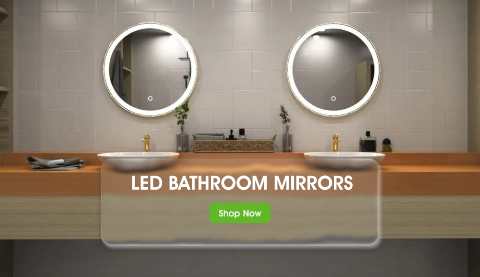 LED Bathroom Mirrors Shop Now Banner