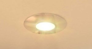 Single downlight in bathroom ceiling