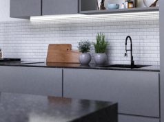 Modern kitchen with LED downlights (angle 1)