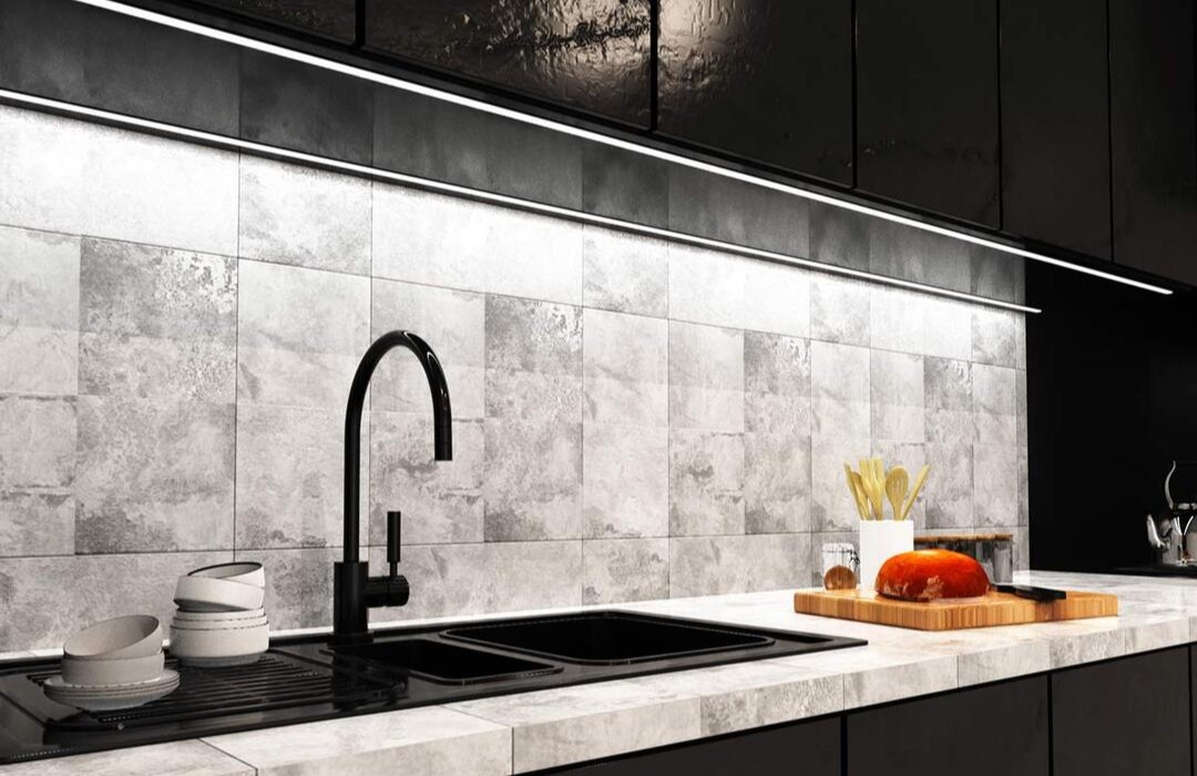 Modern kitchen with LED downlights (angle 2)