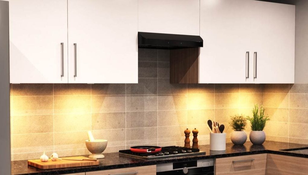 Kitchen with Recti Super Slim LED Cabinet Light