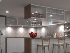 Modern kitchen with LED downlights (angle 1)